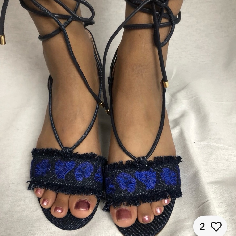 Kate Spade Navy Lace-Up Sandals